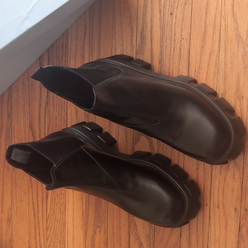 PRADA Monolith Chelsea Boot Nero Women's Size 41 / 11